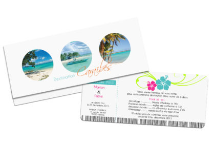 Faire-part billet d'avion ref 298
