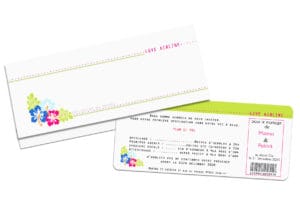 Faire-part billet d'avion ref 354