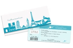 Faire-part billet d'avion ref 526