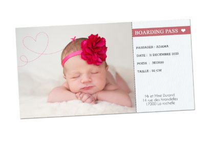 Faire-part naissance - Carte d'embarquement 05