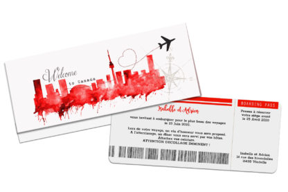 Faire-part billet d'avion ref 2391