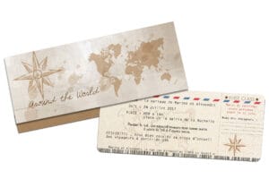 Echantillon faire-part billet d'avion ref 462