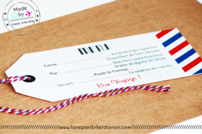 Menu carte embarquement