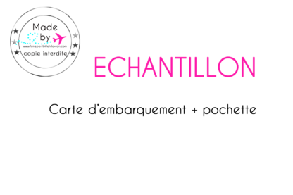 Echantillon faire part billet d'avion ( pochette +billet )