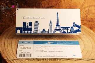 Echantillon faire part billet d'avion ( réf 158 )