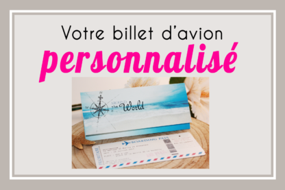 Faire-part billet d'avion personnalisé